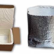 white fiber box metalized pouch
