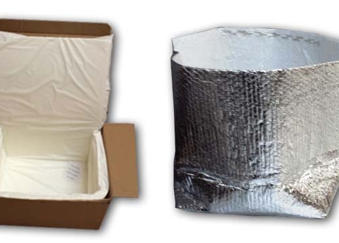 white fiber box metalized pouch