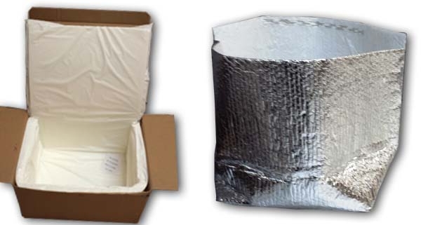 white fiber box metalized pouch